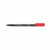 CW Office Lumocolor Pen Fine Perm Red PK10, red permanent marker pen with fine tip and black body, red cap, for writing and marking on various surfaces.