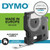 Product CW Office Dymo D1 Labelmaker Tape 12MM Red/WHT, image description of the label tape roll with red and white colors on a label printer device.