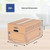 CW Office Smoothmove Everyday Moving Box PK10, brown cardboard moving box with blue printed labels and dimension details.