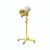 CW Office Floor Mounted Paper Void Fill Disp, yellow stand with a cylindrical paper roll for filling voids in packaging.