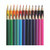 CW Office Classmaster Colour Pencils AST PK24, set of 24 colorful colored pencils with sharpened tips arranged in a row.