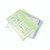 CW Office Eco Recyc Popp Wlt A3 Pastl AST PK5, set of multi-colored A3 size recycled plastic presentation folders with clear front and pastel colored backs containing architectural floor plans.