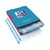 Product CW Office Oxford Pnchd Pckt A4 BLU/Clr P100, blue and pink file folder with transparent plastic pouches and perforated edges for documents.