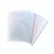 CW Office Coloured Edge Punch Pockets A4 PK100, set of transparent A4 size paper pockets with coloured edges for document organization.