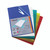 CW Office Rexel Nyrex Cut Flush Folder A4 AST P25, set of five colorful A4 cut flush folders in blue, white, green, yellow, and red with product packaging.