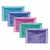 CW Office Snopake Polyfile Electra F/Sc AST 5, colorful plastic document folders in blue, pink, teal, purple, and violet, used for organizing and storing reports and paperwork.