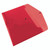 CW Office Q-Connect Doc Folder A4 Red PK12, bright red A4 plastic document folder with a fold-over flap and two metal clips for secure closure.