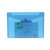 CW Office Q-Connect Doc Folder A4 Blue PK12, blue plastic document folder with snap closure and transparent design suitable for organizing A4 size documents.