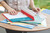 CW Office Elba Clearview Folder A4 GRN P50, a clear view display file with a green cover and multiple colored filled sheets inside.