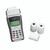 CW Office 5 Star Prestige 57X55 Therm Roll P20, image of thermal paper rolls and a point of sale terminal for printing receipts.