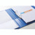 CW Office Elba Pres Rbndr 2D 25MM A4 Blue PK6, close-up of a blue plastic ring binder with paper inside, displaying the product branding and document organization.