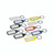 CW Office Stephens Tabbies Keyring ASS PK10, set of 10 colorful plastic keyrings with blank label areas for names or notes, featuring metal key rings for attaching keys or small accessories.