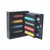 CW Office 5 Star Key Cab 150 Key Cap Dark GREY, a black metal key cabinet with multiple colored key tags for organized key storage.