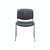 CW Office Jemini Mpps Stacking Chair Chm/BLK, black cushioned seat and backrest with chrome metal legs.