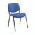 CW Office First Ultra Multi Purpose Stacker Blue, a blue padded office stacking chair with black metal legs and armrests, suitable for workspaces and conference rooms.