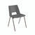 CW Office Jemini Stacking Chair, black plastic seat and backrest with metal legs.
