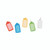CW Office Q-Connect Sliding Keyfob Medium PK40, set of five colorful plastic keyfobs in red, blue, yellow, green, and white with metal key rings