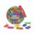 CW Office Kevron Clicktag Key Tag L AST PK70, colorful plastic key tags in a transparent container with red lid.
