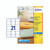CW Office Avery Clear Inkjet Address Labels, 21 labels per sheet, 25 sheets per box, example of transparent address label sheet with large number 21 in the center.