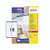 CW Office Avery 99.1X34MM Lsr Addr Lab, image showing a package of address labels with size 99.1 x 34. mm in a yellow and pink design with blue and white label sheets.