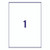 CW Office Avery Lsr Addr Lbl 1TV PK500 WHT, white address labels sheet with the number 1 printed in the center.