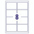 Product CW Office Avery Clear Large Label Sheets, sheet showing 8 labels per sheet for office organization and labeling.