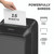 CW Office Fellowes Powershred LX211 Mcut Shredder, document being shredded with a paper sheet labeled '15 Sheets' inserted into the shredder.