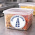CW Office Food Label Contains Lupin PK1000, clear plastic food storage container with label and food inside.