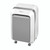 CW Office Fellowes Powershred LX211 Mcut Shrd, office shredder machine with a modern design, white and gray color, and wheels for mobility.