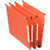 CW Office Esselte Orgarex Ltrl File A4 PK25, orange letter-sized file folders with black clip closures and labeling tabs.
