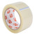 CW Office Packaging Tape Low Noise Clear 48MMX66M PK6, roll of transparent adhesive tape for office use with blue arrows on the dispenser