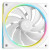 CW Office DeepCool LM360 Liquid CPU Cooler with 2.4" IPS Display, close-up of a white cooling fan with a circular multicolor RGB light ring and four mounting corners.