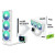 CW Office ASRock Challenger 360 Digital White AIO Liquid CPU Cooler, white 360mm liquid CPU cooler with three RGB fans and a digital LCD pump display shown beside its retail packaging