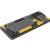 CW Office Marvo Titan 98 KG986W Wireless Mechanical Gaming Keyboard, angled view of a compact black keyboard with gray keycaps and yellow accent keys on a white background.