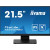 CW Office iiyama PROLITE T2252MSC-B2 21.5 Inch 10 Point Touchscreen IPS Monitor, front view with a blue screen displaying the 21.5-inch ProLite T2252MSC branding and IPS touchscreen icons, mounted on a black stand