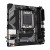 CW Office Gigabyte B650I AX Ultra Durable AMD AM5 Socket Motherboard, compact black mini-ITX motherboard shown from above with AM5 CPU socket, heatsinks, memory slots, and rear I/O connectors.