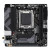 CW Office Gigabyte B650I AX Ultra Durable AMD AM5 Socket Motherboard, compact black mini-ITX motherboard with AM5 CPU socket, heatsinks, memory slots, and expansion connectors