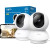 CW Office TP-Link Tapo C200P2 Pan/Tilt Home Security WiFi Camera, 2-Pack, two white indoor pan-and-tilt security cameras pictured with retail packaging and a smartphone displaying a live camera view