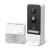CW Office TP-Link Tapo D230S1 Smart Video Doorbell Camera Kit, black and silver video doorbell camera beside a white indoor chime on a white background