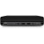 CW Office HP Pro Mini 400 G9 Desktop Mini, Intel Core i5-13500T 13th Gen, 8GB RAM, 256GB SSD, front view of compact black mini desktop computer showing its front ports
