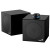 CW Office Genius SP-HF300U 4W RMS USB Audio Speakers, USB-A and USB-C, Compatible with Windows and macOS, pair of black desktop speakers with circular front drivers and top-mounted controls