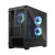 CW Office Fractal Design Pop Mini Air RGB Black Micro-ATX Mini Tower PC Case, black case shown from a three-quarter rear-side view with clear tempered glass, high-airflow mesh front, and RGB-lit fans.