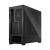 CW Office Fractal Design Pop Silent Black ATX Mid Tower PC Case, black computer case shown from a rear-side angle with clear tempered glass side panel and ventilated rear panel