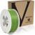 CW Office Verbatim PLA Filament 1.75 mm, 1 kg, 335 m, Green, a white spool of green 3D-printing filament beside its brown cardboard box.