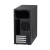 CW Office Fractal Design Core 1000 Micro-ATX Mini Tower PC Case with USB 3.0, Black, rear view of a compact black computer case showing its ventilation grille, expansion slots, and power supply bay.