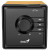 CW Office Genius SP-916BT One-piece Bluetooth Wood Speaker, compact black speaker with a wood-grain top, front control buttons, built-in microphone, and Bluetooth 5.3 connectivity
