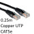 Cartridge World RJ45 (M) to RJ45 (M) CAT5e 0.25m Black OEM Moulded Boot Copper UTP Network Cable 