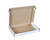 LSM Letter Box 160x110x20mm A6 White PK50, open cardboard letter box with brown interior and white exterior for mailing or organizing letters.