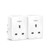 TP-Link Mini Smart WiFi Sockets Twin Pack, white smart plug sockets with remote control and WiFi connectivity for home automation.