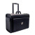 Monolith Wheeled Pilot Trolley Case, black wheeled travel suitcase with retractable handle and front pocket